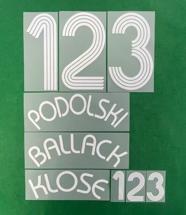 Germany 2006 Home Football Nameset - Ballack/Schweinsteiger/Podolski/Klose (Repro)