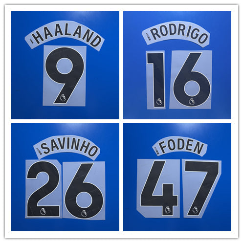 Manchester City 2023-24 Away Football Nameset - Haaland Grealish De Bruyne (Repro)