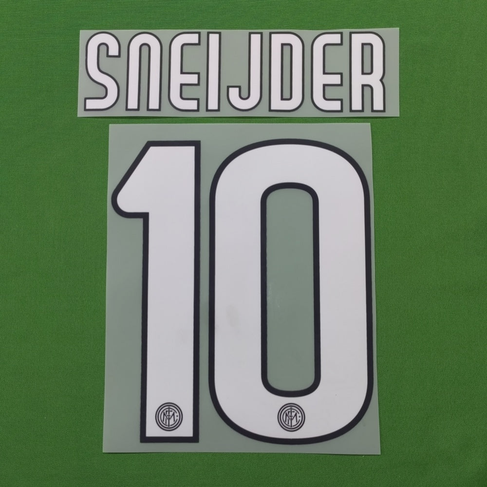 Inter Milan 2009-10 Home Football Nameset - Milito Eto'o Zanetti Sneijder (Repro)