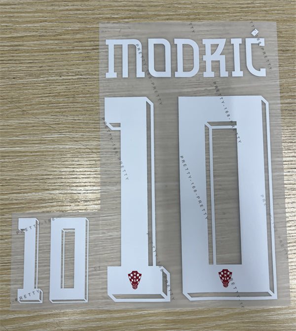 Croatia 2024 European Championship Football Nameset - Modric 10 (Repro)