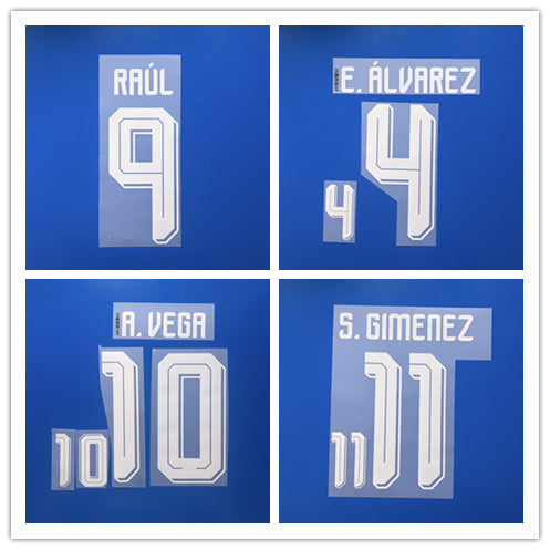 Mexico 2026 Third Football Nameset - E.Alvarez 4/Raul 9/S.Gimenez 11 (Repro)