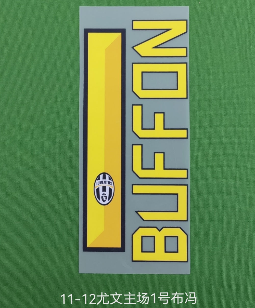 Juventus 2011-12 Football Nameset - Del Piero Pirlo Buffon (Repro)
