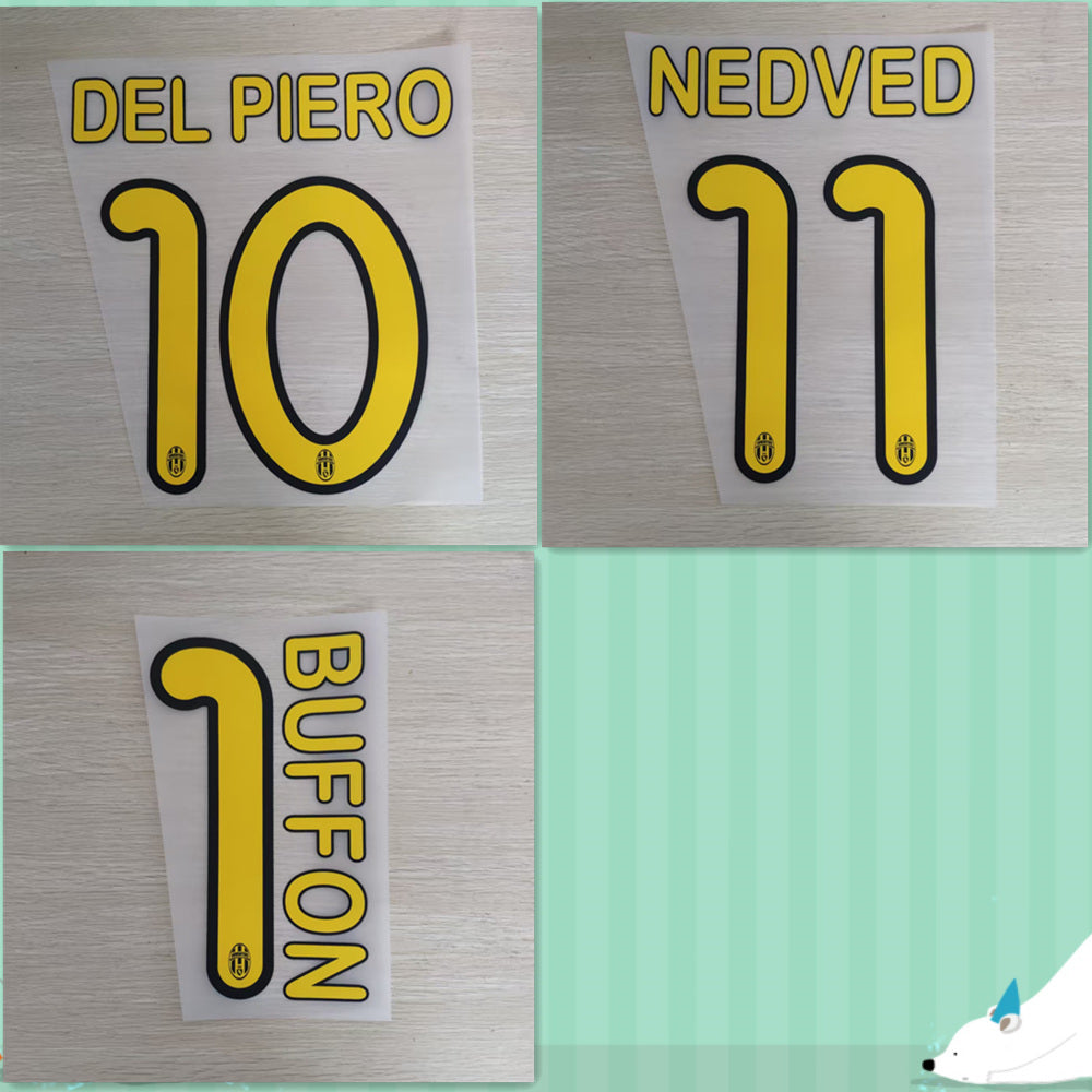 Juventus 2008-09 Home Football Nameset - Del Piero/Nedved/Buffon (Repro)