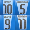 Real Madrid 2024-25 Home Football Nameset - Mbappe Bellingham Kroos Rodrygo Vini Jr. (Repro)