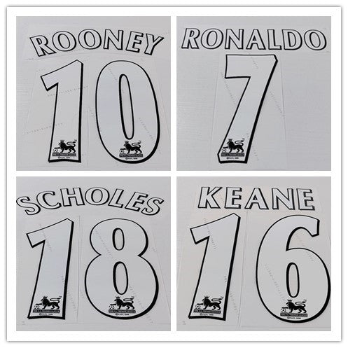 Manchester United 1997-06 Premier League Football Nameset White - Ronaldo Rooney Beckham (Repro)