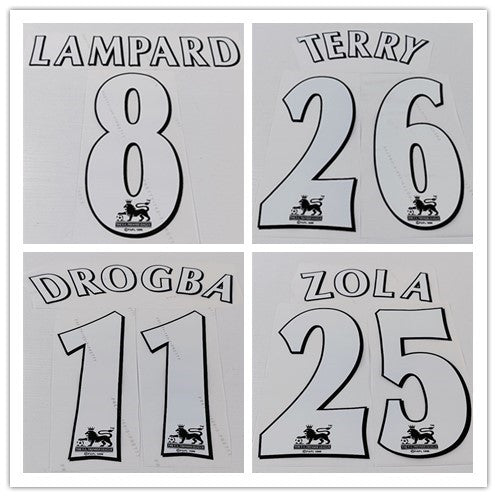 Chelsea Legends Retro Football Nameset - Lampard Drogba Zola Terry (Repro)