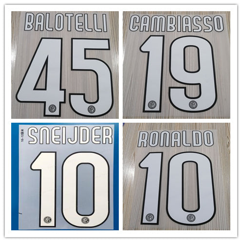 Inter Milan 2009-10 Home Football Nameset - Milito Eto'o Zanetti Sneijder (Repro)