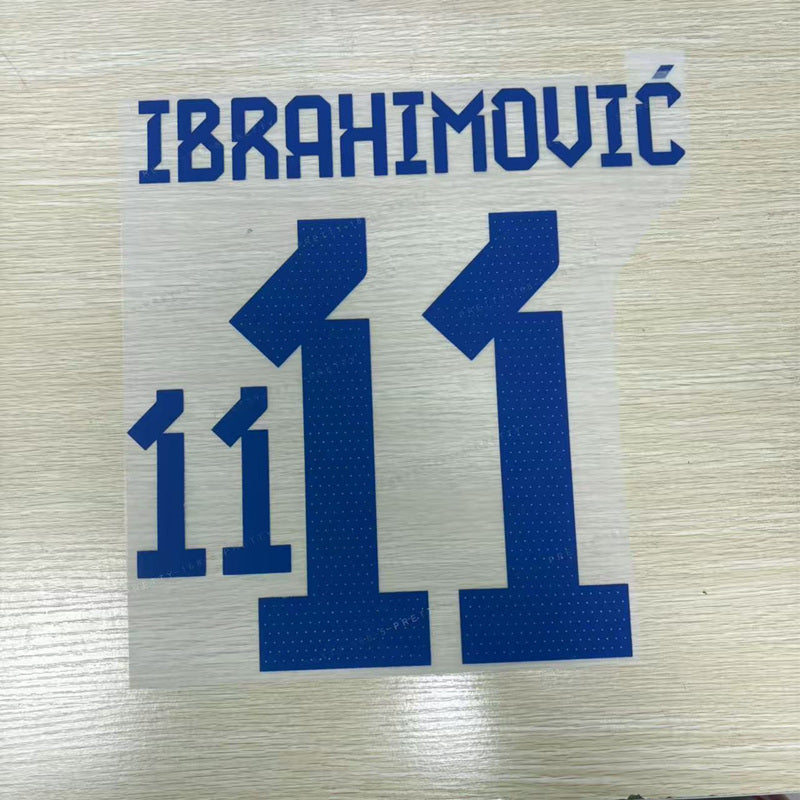Sweden 2022/23 Home Football Nameset - Ibrahimovic 11 (Repro)