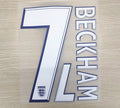 England 2008 Home Football Nameset - Beckham 7/Gerrard 4 (Repro)
