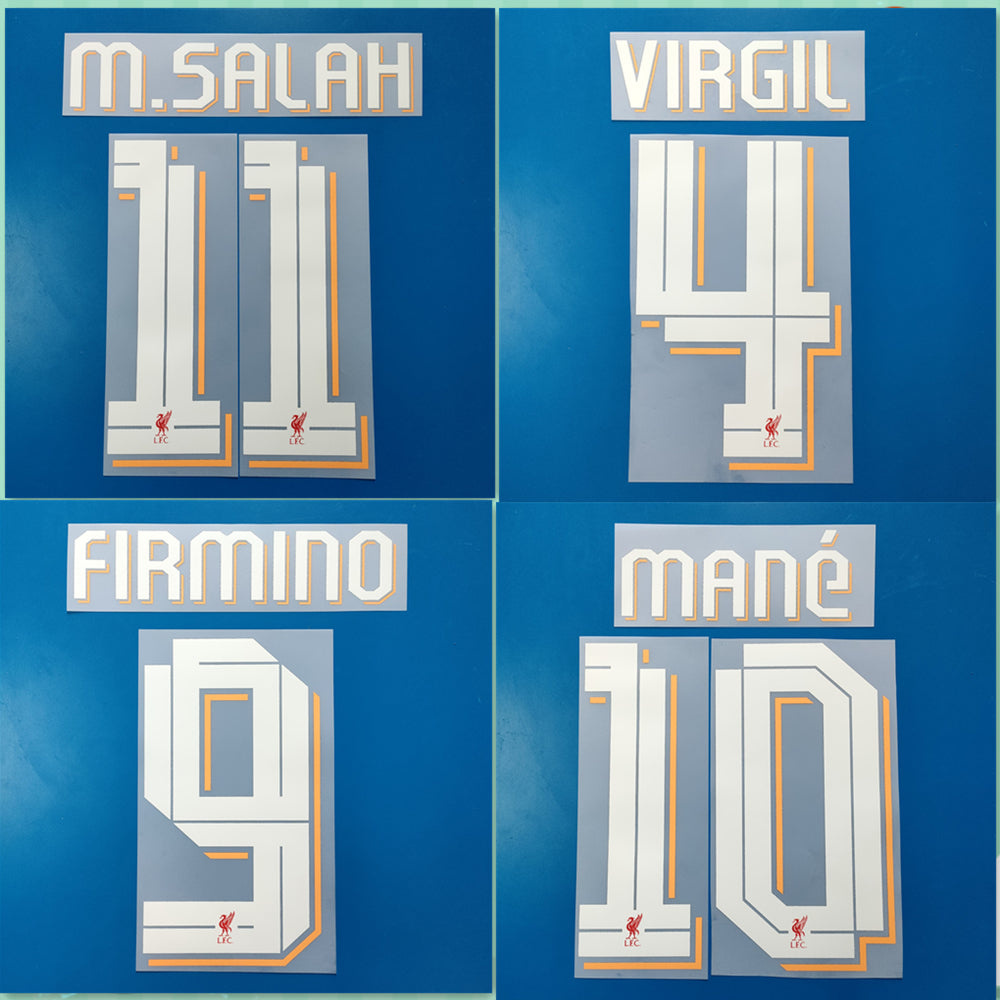 Liverpool 2025-26 Champions League Home Football Nameset - Salah/Van Dijk/Szoboszlai/Diogo J. (Repro)