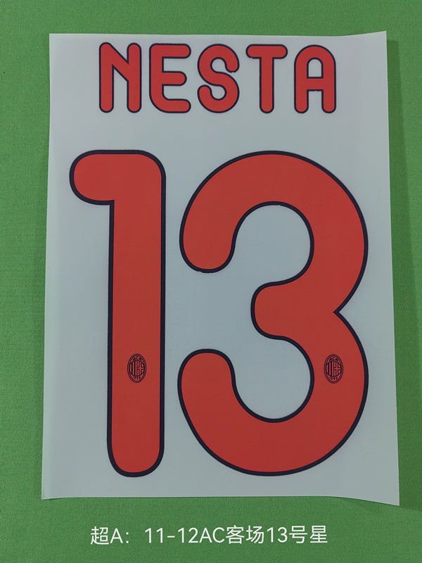 AC Milan 2011-12 Away Football Nameset