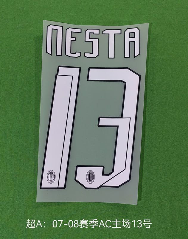 AC Milan 2007-08 Home Football Nameset