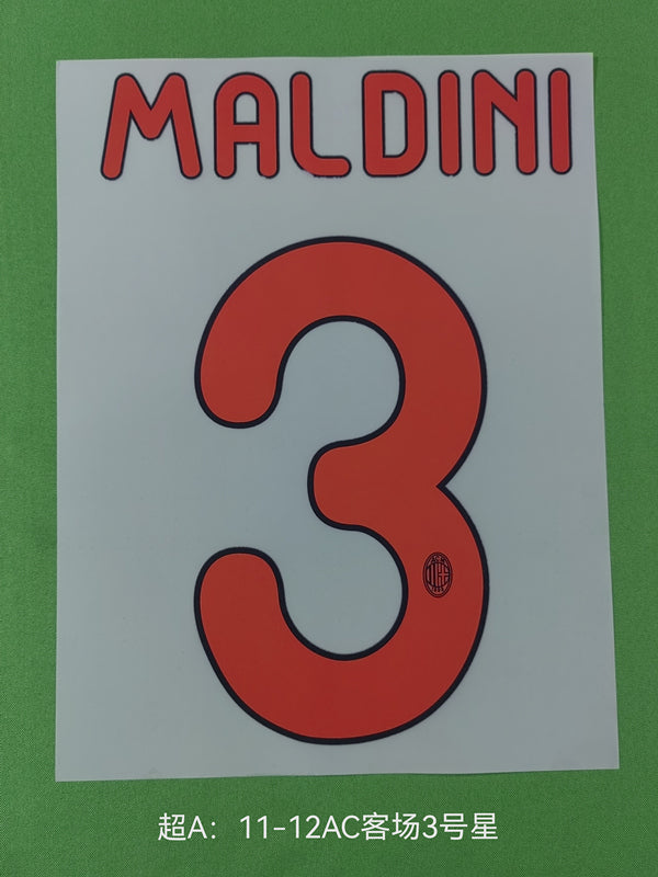 AC Milan 2011-12 Away Football Nameset