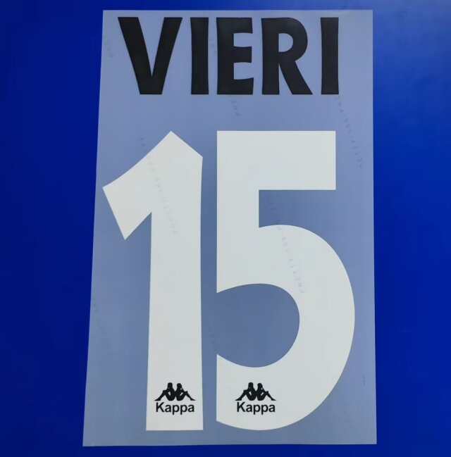 Juventus 1995-96 Home Football Nameset - Vieri (Repro)