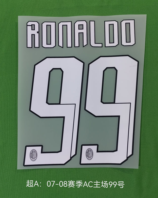 AC Milan 2007-08 Home Football Nameset
