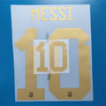 Argentina 2022 Special Edition (Golden, 3-Star) Football Nameset - Messi (Repro)