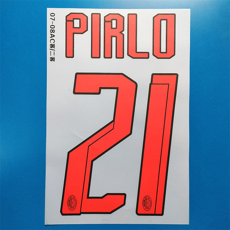 AC Milan 2007-08 Away Football Nameset