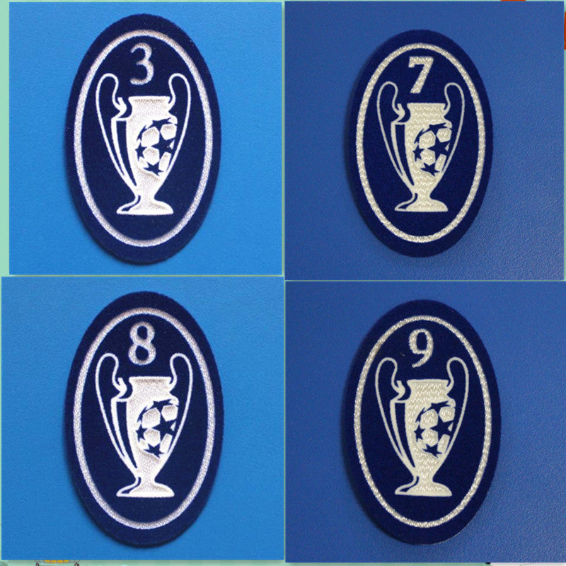 UEFA Champions League Patch 3 4 6 7 8 9 Cups Soccer Patch Heat Transfer Badge (Repro)
