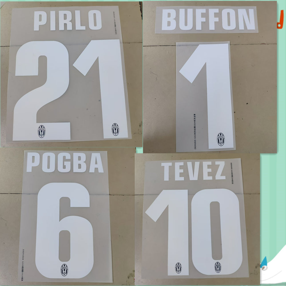 Juventus 2013-14 Away Football Nameset - Pogba/Pirlo/Buffon/Marchisio (Repro)