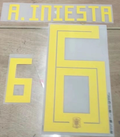 Spain 2018 Home Football Nameset - A.Iniesta 6 (Repro)