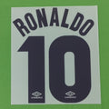 Inter Milan 1997-98 Third Football Nameset - Ronaldo (Repro)