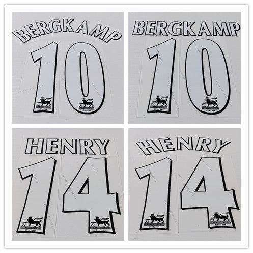 Arsenal 2003-04 Home Football Nameset - Vieira Bergkamp Henry (Repro)