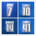 Arsenal 2026-27 Champions League Home Football Nameset - Saka Eze Gyokeres Rice (Repro)