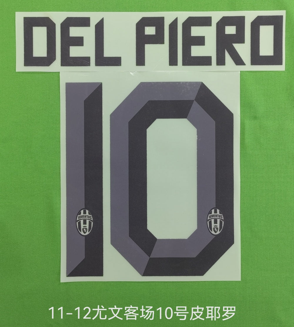 Juventus 2011-12 Football Nameset - Del Piero Pirlo Buffon (Repro)