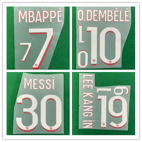 PSG 2023-24 Home Football Nameset - Mbappe O.Dembele Lee Kang-in (Repro)