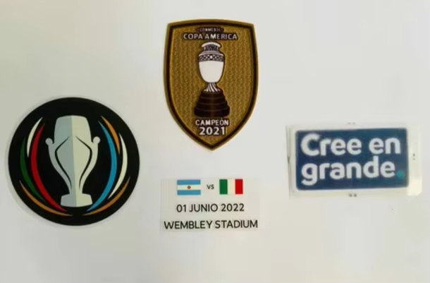 Finalissima CONMEBOL Copa America Campeon 2021 Football Patch Cree en Grande Wembley Stadium soccer patch (Repro)