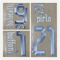 Italy 2012 Home Football Nameset - Pirlo/Balotelli/Buffon (Repro)