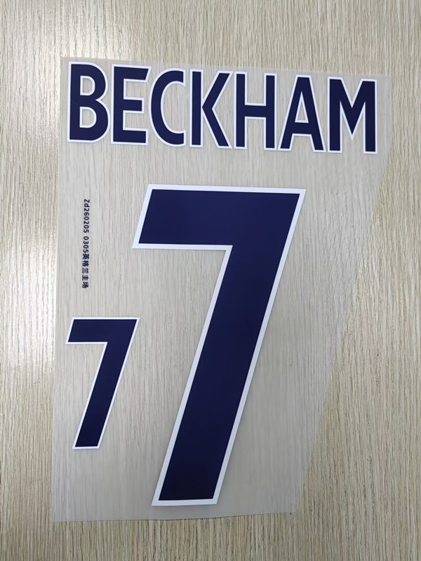 England 2003-06 Home Football Nameset - Beckham 7 (Repro)