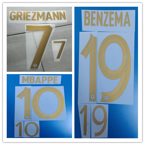 France 2022 Home Football Nameset - Mbappe/Benzema (Repro)