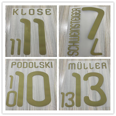 Germany 2010 Away Football Nameset - Klose/Muller/Schweinsteiger/Podolski/Ozil/Neuer (Repro)
