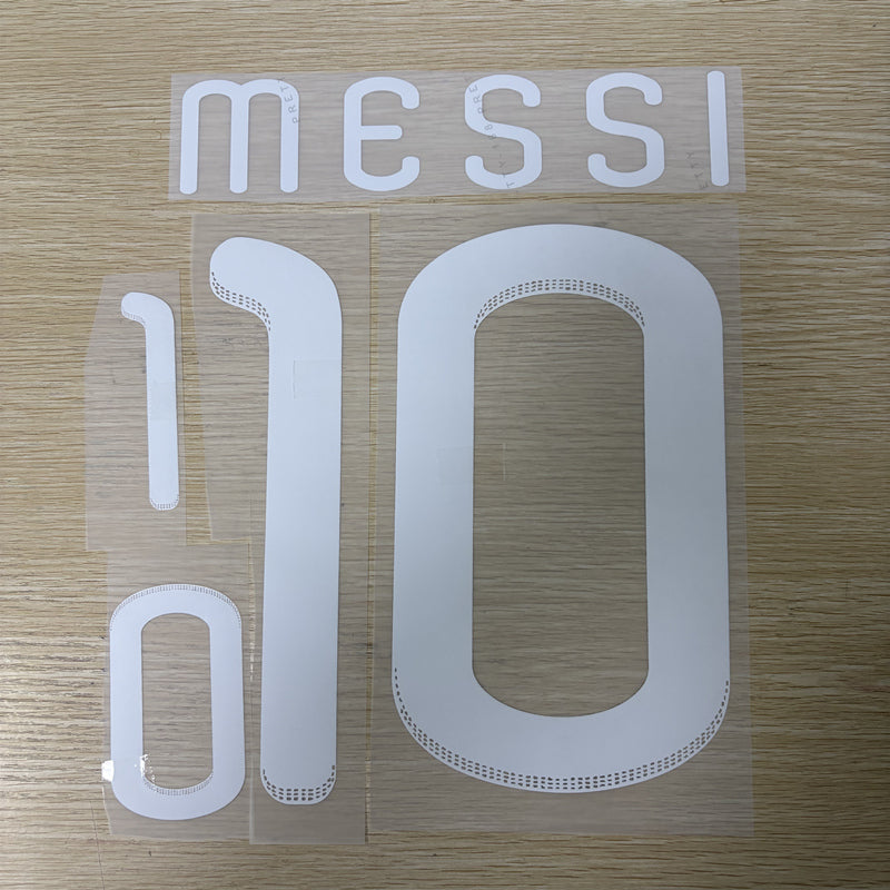 Argentina 2010 Away (White) Football Nameset - Messi (Repro)