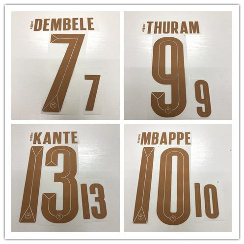 France 2026 Away Football Nameset - Mbappe/Kante/Olise/Doue/Dembele (Repro)