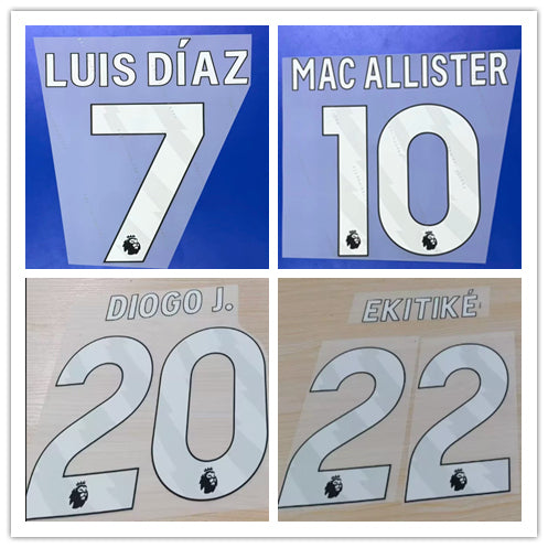 Liverpool 2025-26 Home Football Nameset - Salah Van Dijk Szoboszlai Isak (Repro)