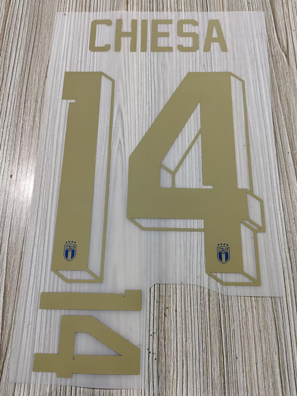 Italy 2022 Home Football Nameset - Chiesa (Repro)
