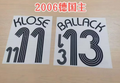 Germany 2006 Away Football Nameset - Ballack/Schweinsteiger/Podolski/Klose (Repro)